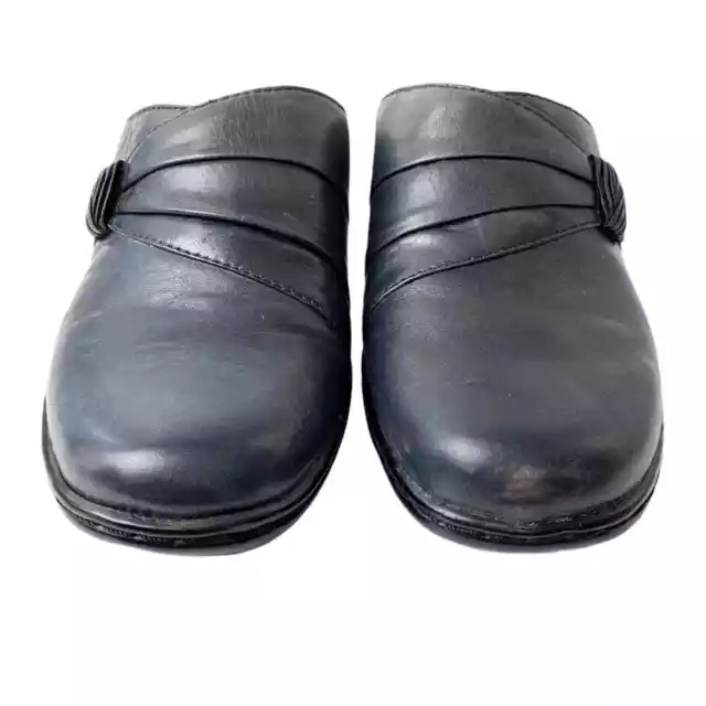 Earth Origins leather clogs Addison black women's size 8 2