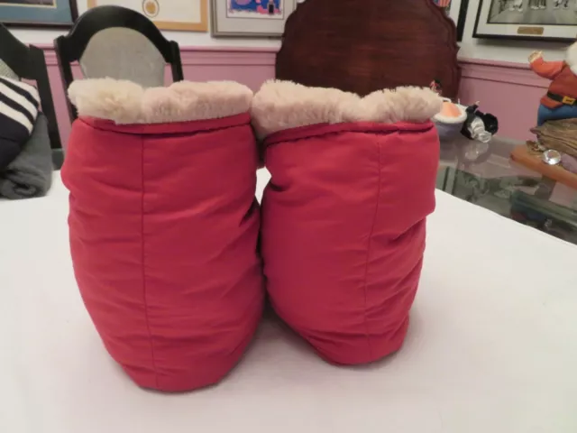 Melange Home Duvet Slippers Super Soft Red w/ Tan Faux Fur Adult size S/M 3