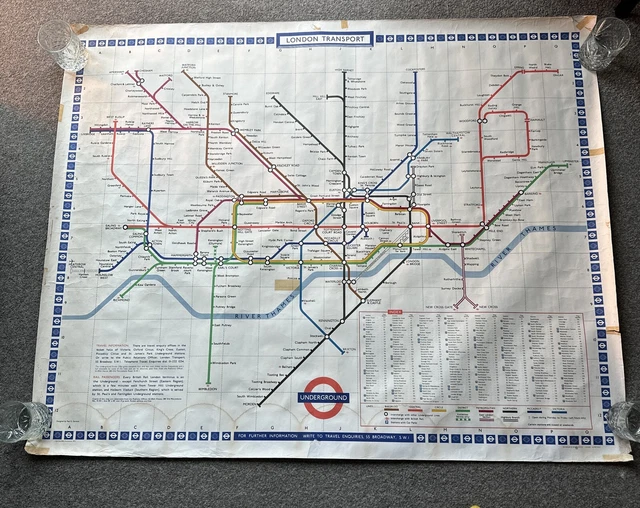 MIDSUMMER 1971 (1170/2732M/5000) London Underground Tube Map Quad Royal ...