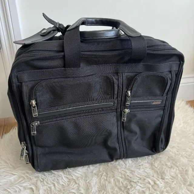 TUMI Alpha Expandable Deluxe Wheeled Briefcase Luggage 26103D4