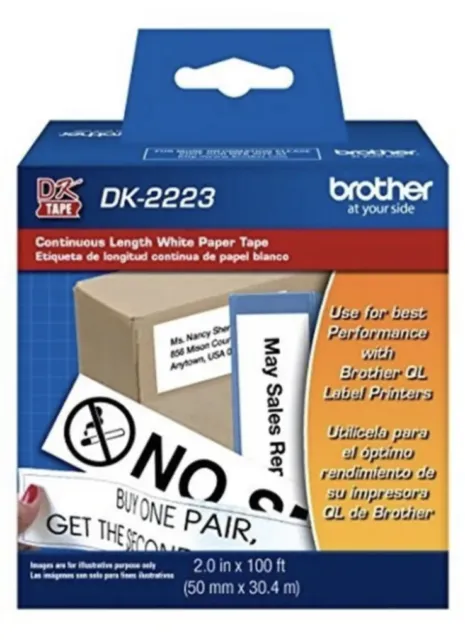 Genuine Brother DK2223 - White Continuous Length Paper Tape New E12