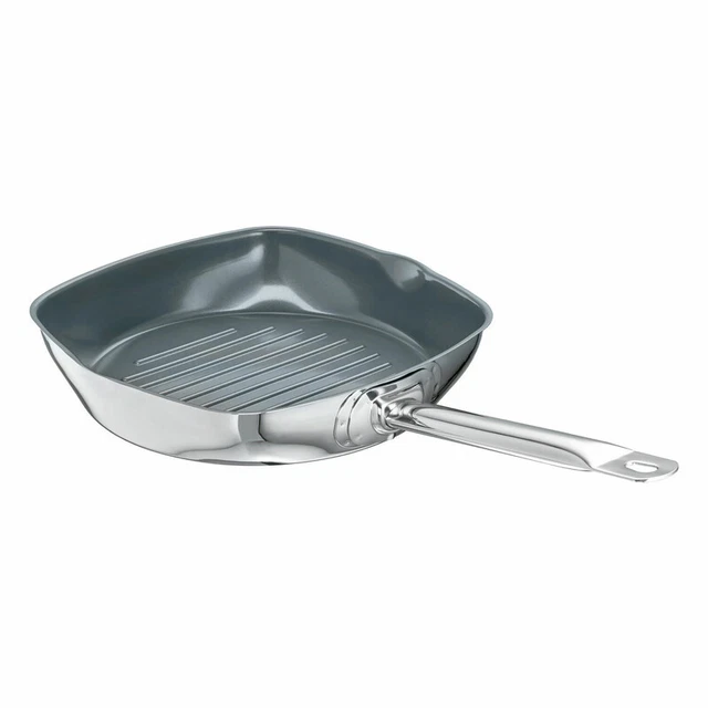 Schulte-Ufer Green Life Grillpfanne Pfanne Bratpfanne Braten Edelstahl 24cmx24cm
