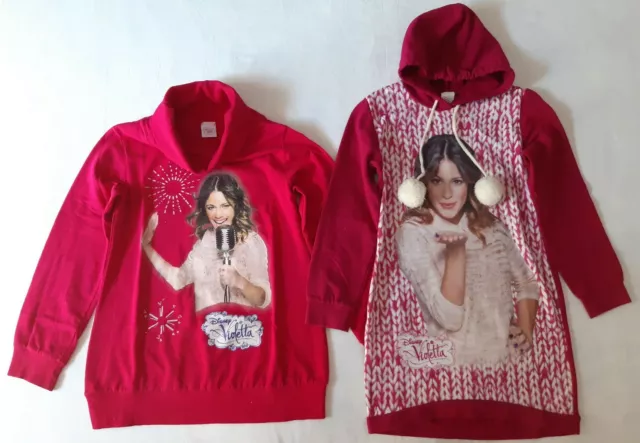 Lotto stock 2 felpa maxi pull mini abito bimba bambina 10 anni Disney Violetta