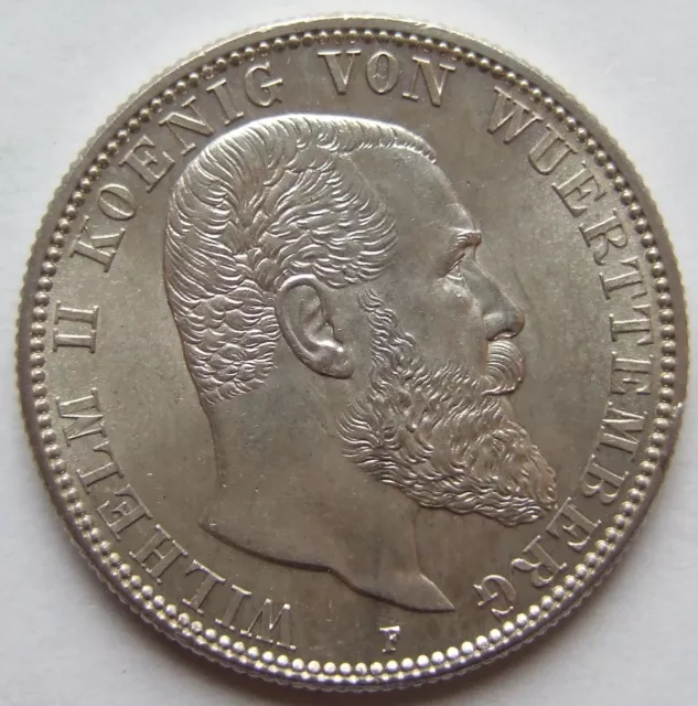 Coin Empire 2 Mark Wilhelm II King From Württemberg 1892 F IN