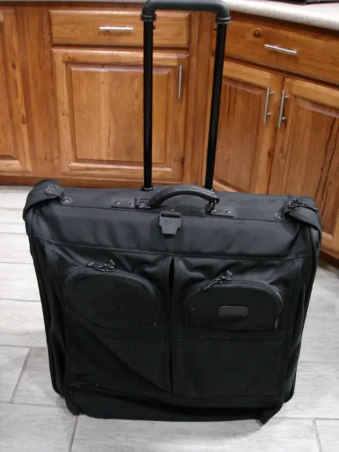 Tumi Black Xl Garment Bag 2- Wheeled Travel Luggage Ballistic Nylon Suitcase Euc
