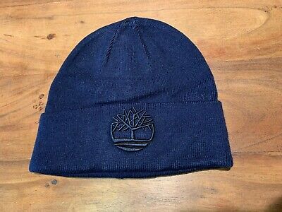Timberland uomo cuffia berretto blu Tonal 3D Embroidery risvolto logo