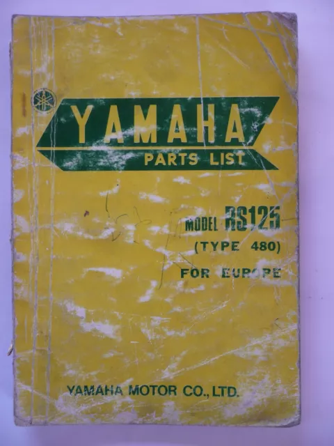 Yamaha Rs 125  1975 - Type 480-Europe. Manuel Pieces Detachees/Parts L.