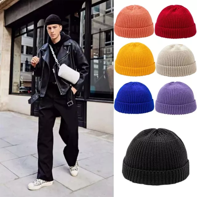 NEW Beanie Hat Mens Ladies Womens Slouch Winter Woolly Ski Knitted Turn Up