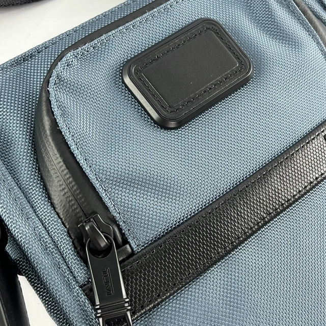 TUMI Alpha 3 Pocket Bag Small Storm Blue with Black Trim 4