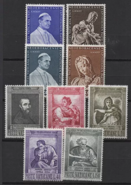 Vatican 1964 Sc# 383-391 Mint MNH New York World Fair Michelangelo Buonarroti