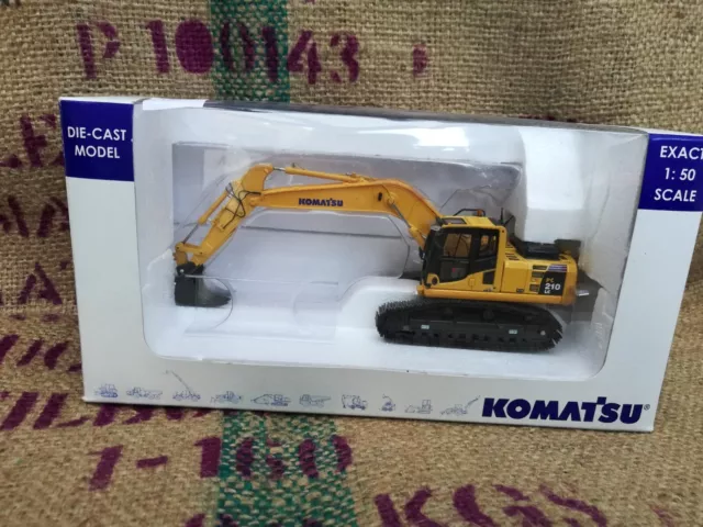 Komatsu 1:50 PC210 Yellow Digger Die Cast Model, Original Box