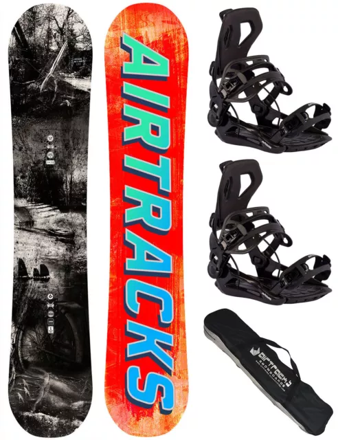 Snowboard Set AIRTRACKS Past&future + Fijación Estrella O Master + Bag 157 159