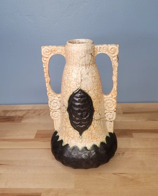 VINTAGE 1930’s Ditmar Urbach Alienware Czech Art Deco Pottery Vase Marked 10225