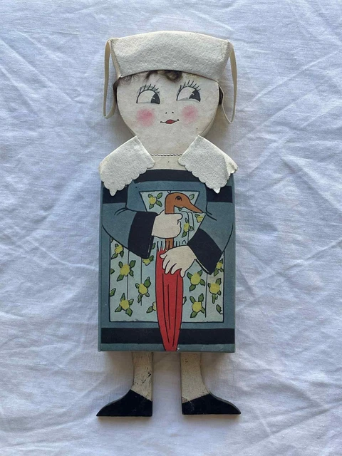LOT De 2 JOUETS GOULA PERSONNAGES Vintage En BOIS Peint Avec Ressort Toy SPAIN