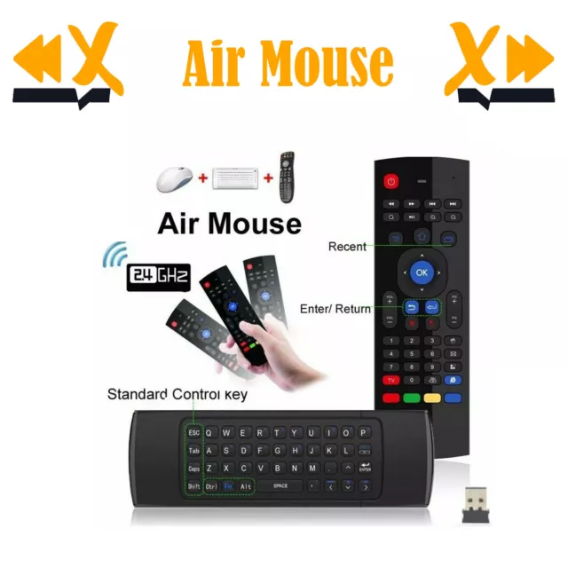 Telecomando tv universale Dongle USB Con Tastiera Wireless Air Mouse Android Box