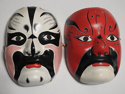 Asian Masquerade Paper Wall Mask Hand Painted