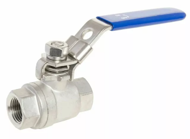 3/4" Bsp 316 Stainless Steel Ball Valve Female Female 2 Piece Full Bore Lockable