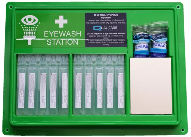 Stazione per lavaggio occhi 10 cialde per lavaggio occhi pronto soccorso cialde sterili saline per lavaggio occhi