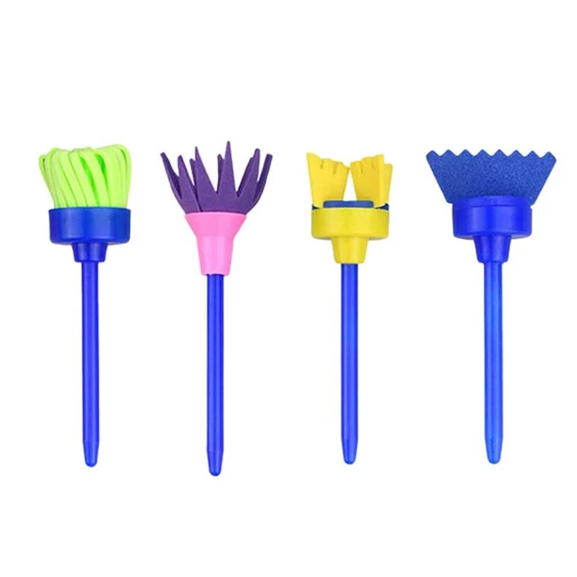 4 Pcs Sponge Paint Brush Child Sponge Rollers Painting