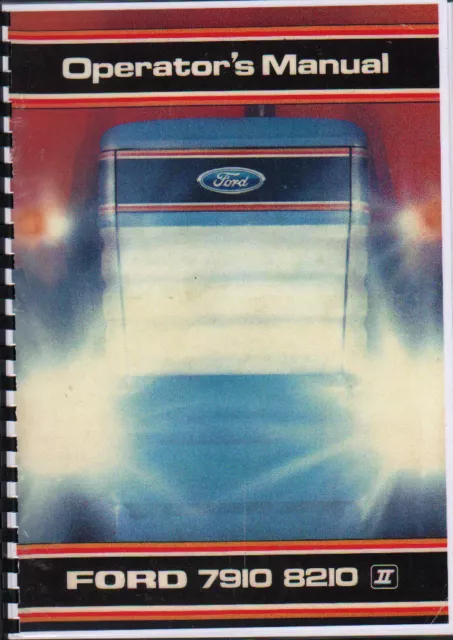 Ford 7910/8210 Tractor Operator Instruction Manual Book