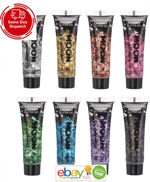 Holographic Chunky Face Body Moon Glitter Gel Festival Art Makeup Cosmetic