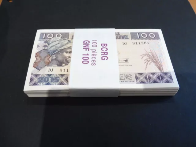 Splendide Billet - 100 Frs Guinée 2015 Même Liasse N° Suivant Neuf! Achat Unité