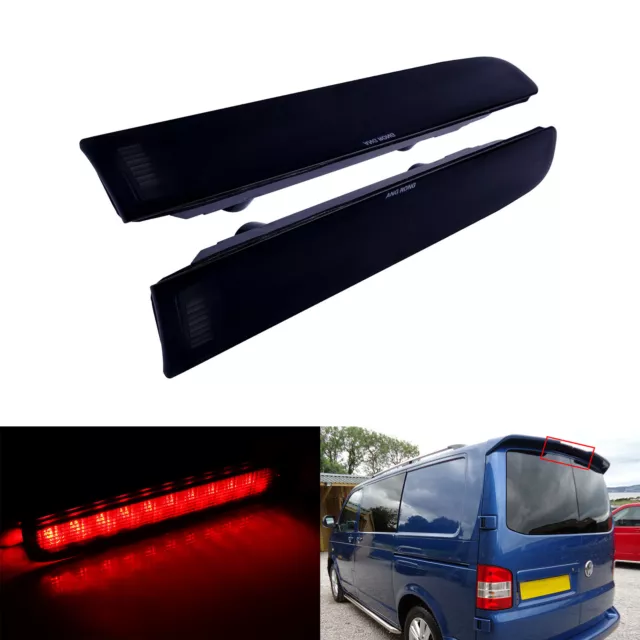 Paire Feux Arrière Freinage LED Feu de Stop Noire pour VW T5 T6 Barn Door modèle