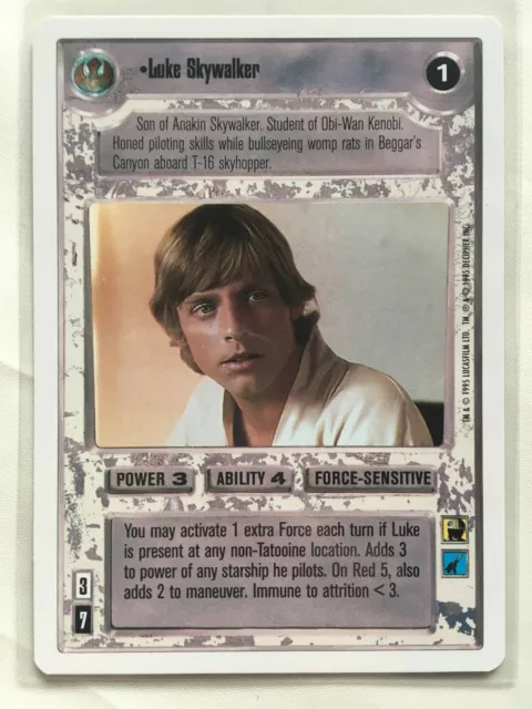 Star Wars CCG Decipher Premiere WB Unlimited Luke Skywalker NM SWCCG TCG 1995