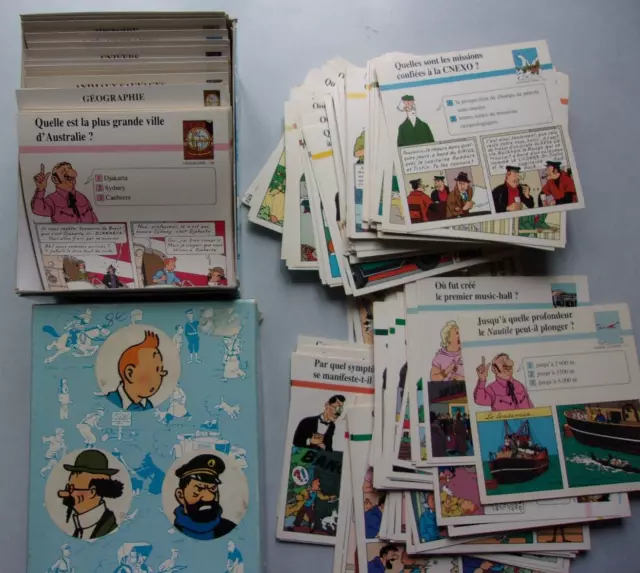 LOT de 584  Fiches TINTIN + 18 intercalaires