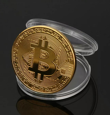 Gold Plated Bitcoin Coin Collectible Gift Casascius Bit Coin BTC Coin Art Collec