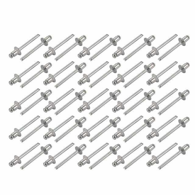 M5x6.4mm fin ouverte aluminium Rivets aveugles à tête fraisée ton argent 50pcs