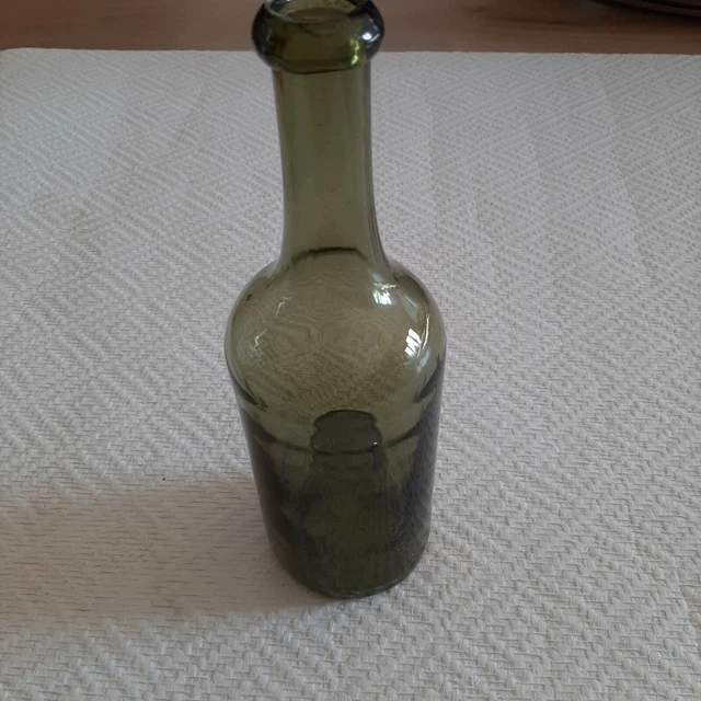 Petite Bouteille Verre Soufflé XIXem, Cachet Pharmacie Cazau