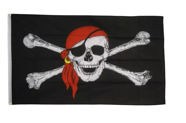 Pirate Flags - Large 5 x 3 FT - Jolly Roger Skull Crossbones Swords Skeleton