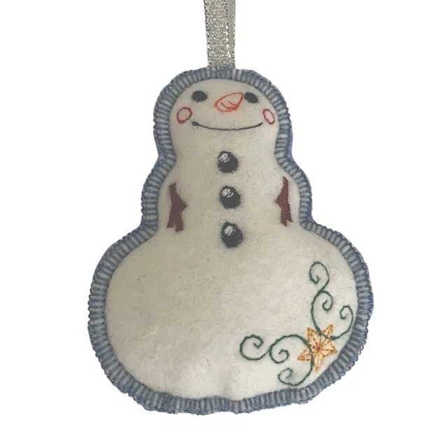 Handmade Christmas Decoration Ornament Snowman Yellow Star