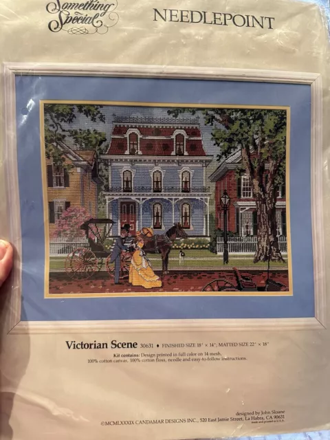 Vintage Something Special Needlepoint Victorian Scene Horse Buggy Homes NEW