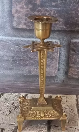 Candlestick gilded bronze master Yudin Russian Empire, 1800s Judaica
