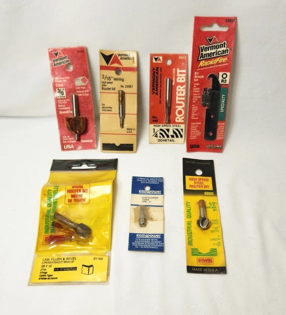 Router Bit Lot Assorted New In Package Bits
