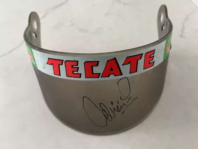 Adrian Fernandez Race Used Signed Helmet Visor Tecate Racing