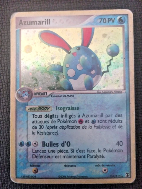 Carte Pokémon HOLO Azumarill SECRETE 114/113 EX Espèces Delta holographique rare
