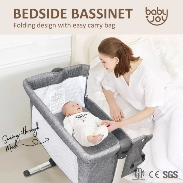 Baby Bassinet Cot Crib Bedside Co Sleeper Infant Newborn Bed Portable Cradle
