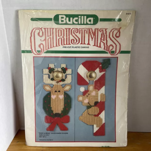 Kit de aguja de Navidad Bucilla de colección cubiertas de perno de puerta ciervos y osos