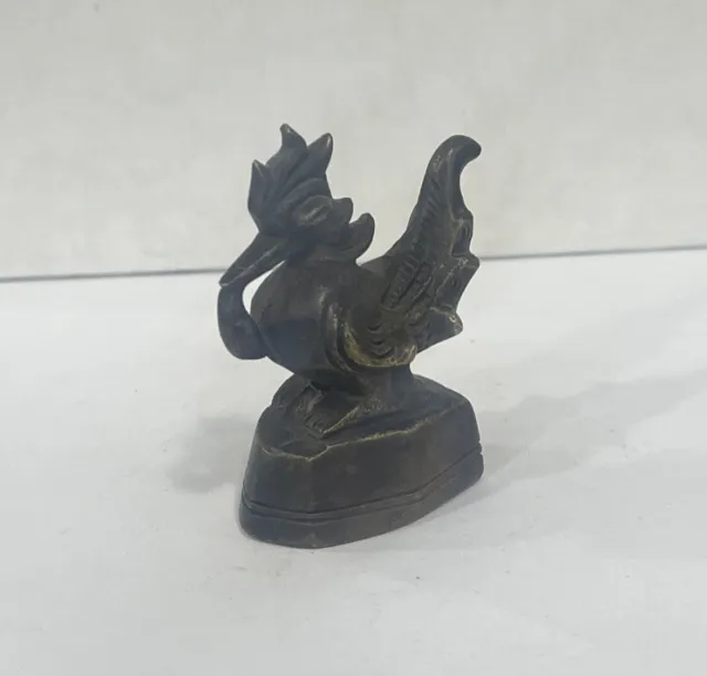 Vintage Asia Opium Weight Bird Duck Rooster Bronze China Antique 8.8 OZ 3