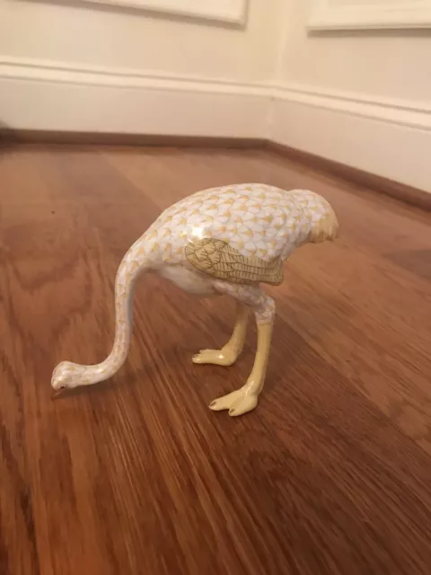 Herend Fishnet Figurines Butterscotch Ostrich