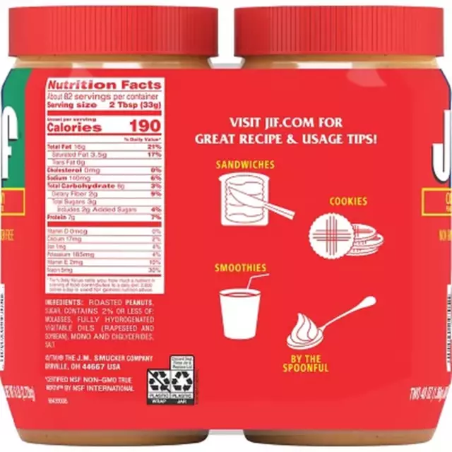 Mantequilla de maní cremosa Jif 48 oz., 2 piezas - ENVÍO GRATUITO 2