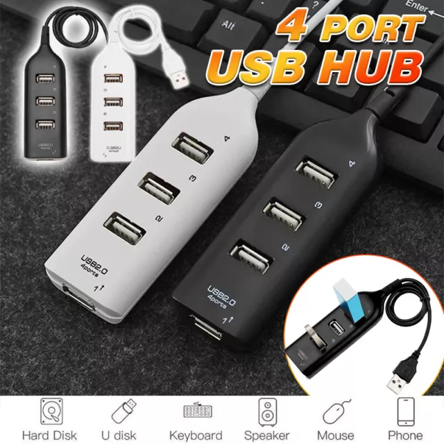 Multi USB Hub 4 Port High Speed Slim Compact Expansion Smart Splitter OZ AU