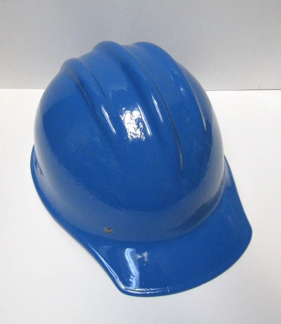 VINTAGE PAINTED BLUE BULLARD 502 Fiberglass Hard Boiled HARD HAT