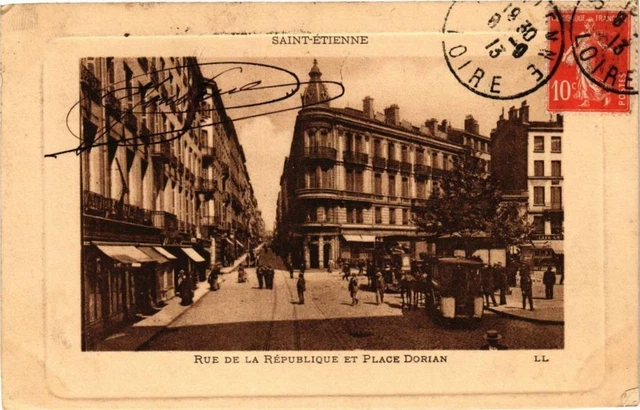CPA St-ÉTIENNE-Rue de la République et Place Dorian (263231)
