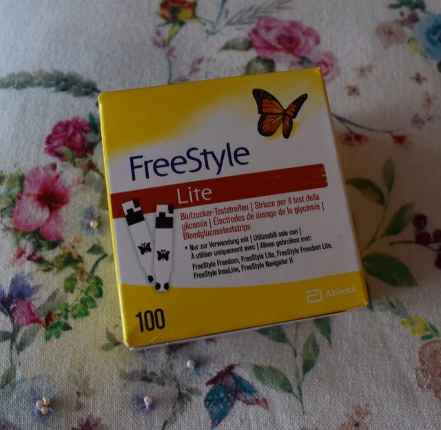 Freestyle Lite 100 tiras reactivas azúcar en sangre MHD 12/2024 pieza embalaje original nuevo