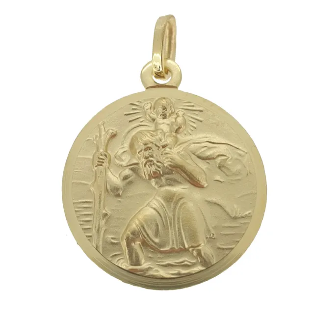 Echt Gold 333 Heiliger Christophorus Anhänger mit Name Datum Gravur mit Kette