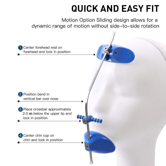Dental Adjustable Orthodontic Reverse Pull Headgear Facial Mascara Blue